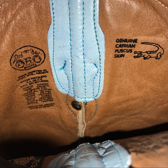 🌟 REAL ALLIGATOR SKIN LEATHER Boots // Dos de Oro - Picture 5 of 5